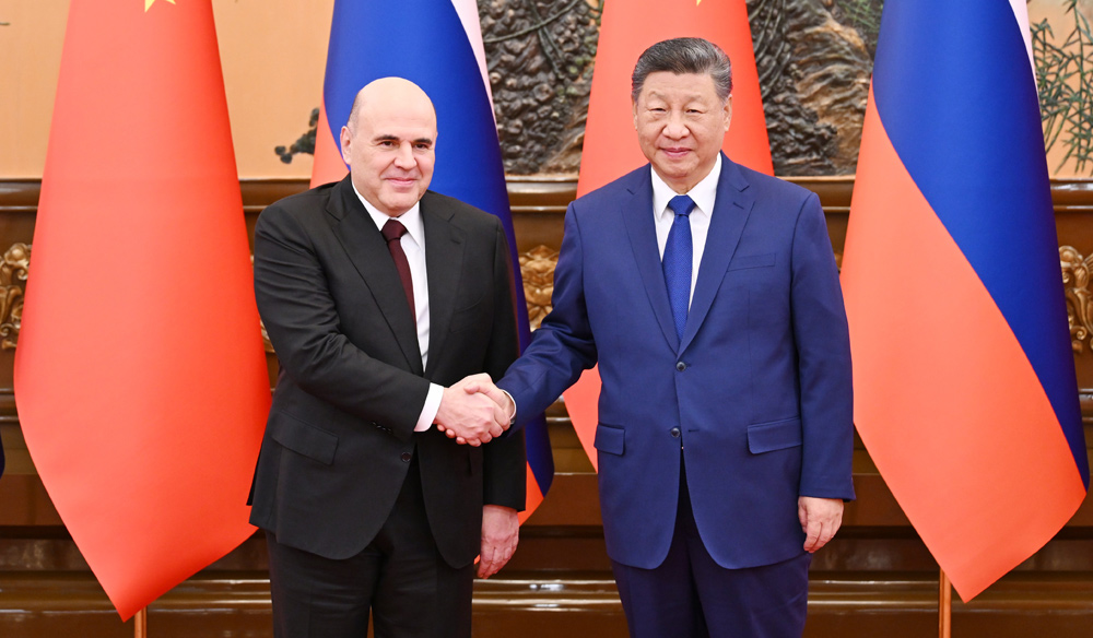 習(xí)近平會(huì)見(jiàn)俄羅斯總理米舒斯京