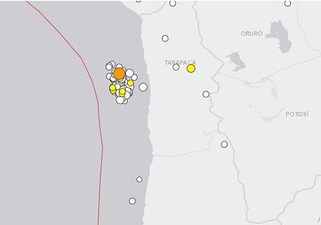 智利過去一個月內(nèi)發(fā)生近百次地震數(shù)次超6.0級